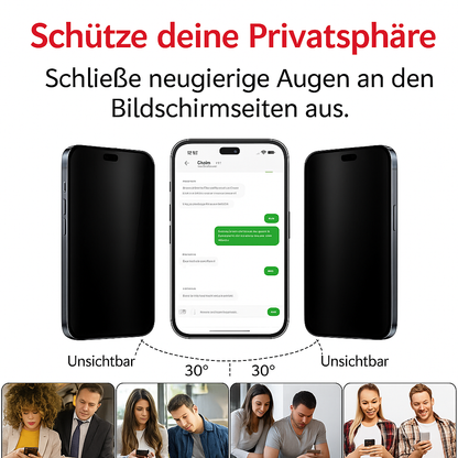 NexCover iPhone Sichtschutz – 9H Glas mit Anti-Spy Technologie