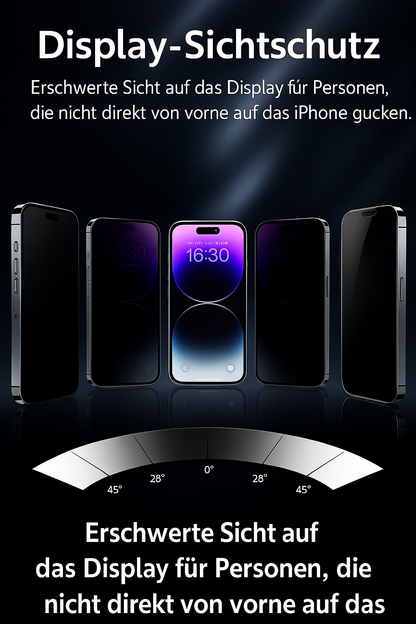NexCover iPhone Sichtschutz – 9H Glas mit Anti-Spy Technologie